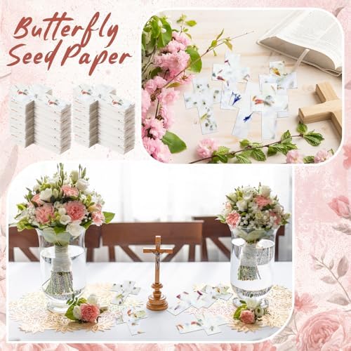 Dunzoom 50 Pcs Plantable Seed Paper Tags Wildflower,Cross - Image 3