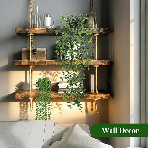 Der Rose 8Pcs Artificial Hanging Plants for Fuller Layered Wall Shelf Decor - Image 4