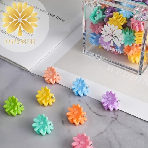 KANPRINCESS 70PCS Mini Claw Clips Small Hair Clips With Fancy Box, Flower and Colorful Designs for Women and Girls Hair Accessories Gift Set (SET3) - Image 5