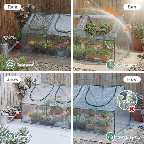 Aoodor Mini Greenhouse for Indoor and Outdoor Plant Growing, 9 x 3 x 3 ft - Image 5