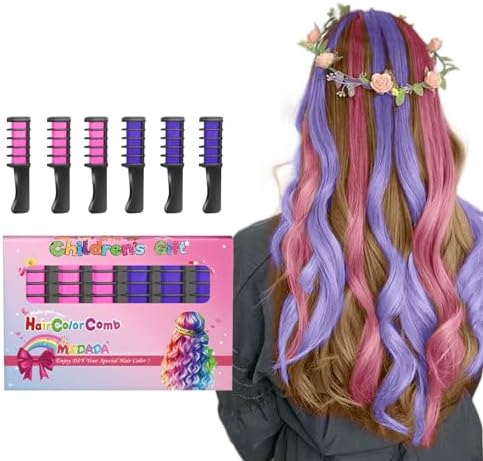 Hair Chalk Comb – Temporary Dye for Kids, Washable & Fun for Parties by ColoryourlifewithMSDADA