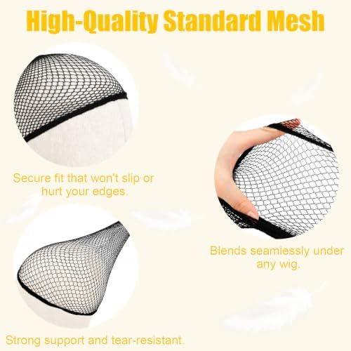 2PCS Black Wig Caps, Breathable Hair Net for Women Non Slip - Image 4