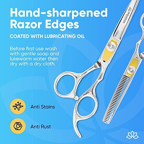 Equinox Professional Razor Edge Series Hair Cutting Scissors Set - Barber Hair Cutting & Thinning Shears/Texturizing Scissors Set - 6.5 Inches Hair Cutting Scissors Kit for Men/Women/Kids/Salon & Home - Image 5