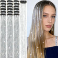 Hair Tinsel Kit 18 Pcs Hair Tinsel Clip in Fuller Sparkle, Heat Resistant Clip in Glitter Tinsel Hair Extensions Fairy Silver Hair Accessories for Women Girls Daily Party Festival (Silver) by Unknown