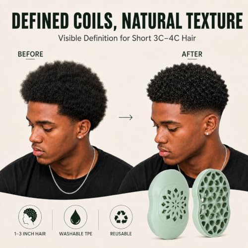 Starter Loc Tool for 3C-4C Hair, Washable TPE Hair Sponge Alternative for Black Men and Women, Twist Styling Tool for Natural Coils, Reusable Afro Curl Tool(1, green) - Image 6