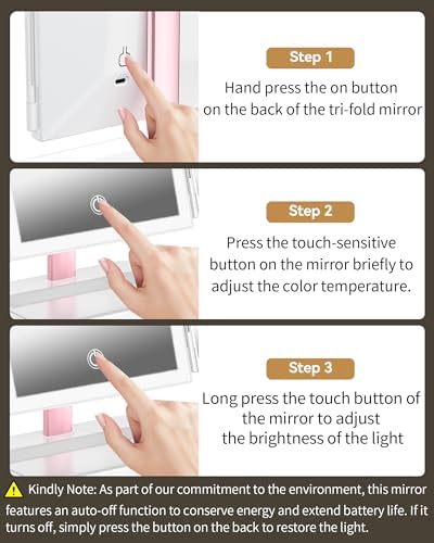 BERTHALESS Makeup Mirror Vanity Mirror with Lights, 1X 2X 3X Magnification - Image 6