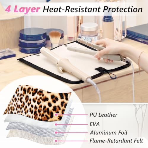 2-in-1 Heat Resistant Mat & Storage Bag with Pocket for Hair Tools - Image 4