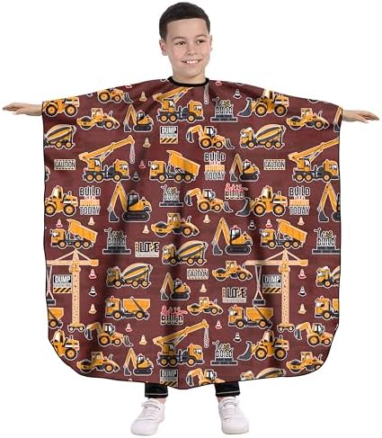 Pelocapa Hair cutting Capes for Kids Waterproof Salon Capes Shampoo Capes for Boys Girls Children - 39"× 51" (Construction Vehicle) - Image 6