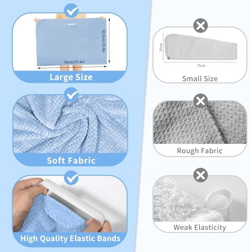 my novel things Large Microfiber Hair Towel for Women Long Curly Hair 2PK - Image 2