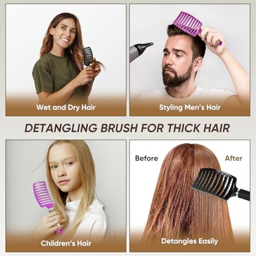Hair Brush for Wet & Dry Hair, Detangler Brush for Women & Men - Image 4