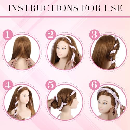 Heatless Curling Rod Headband, Overnight Heatless Hair Curler - Image 4
