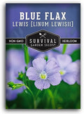 Lewis Blue Flax Seeds for Planting - Survival Garden Seeds (1 Pack) by SurvivalGardenSeeds