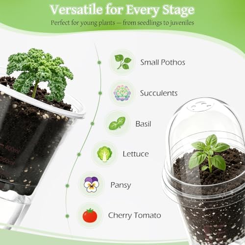 30 Pack 4" Self Watering Propagation Pots, Seed Starter Cups with Dome - Image 4