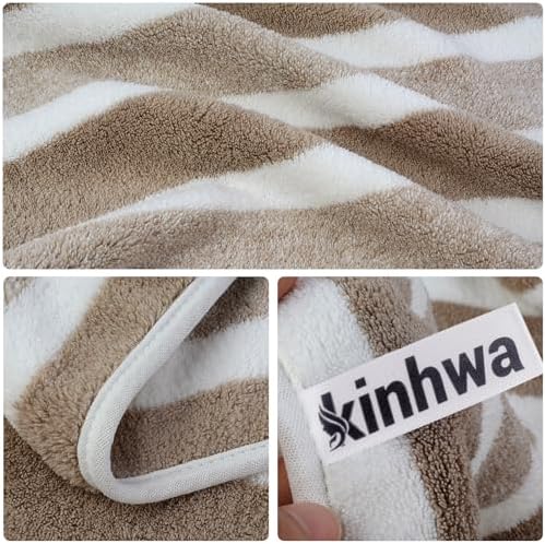 KinHwa Microfiber Hand Towels for Bathroom Soft and Absorbent Face Towels Brown Bathroom Hand Towels for SPA Hair Bath 16inchx30inch 2 Pack - Image 4