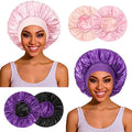 2pcs Satin Silk Hair Bonnet for Sleeping, Sleep Bonnets for Women by PHILIGHTS