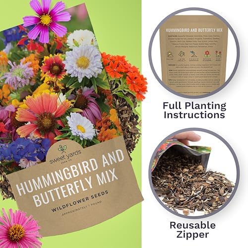 Bulk Wildflower Seeds Butterfly and Hummingbird Mix - 1 Pound Bag - Over 120,000 Open Pollinated Annual and Perennial Seeds - Image 5