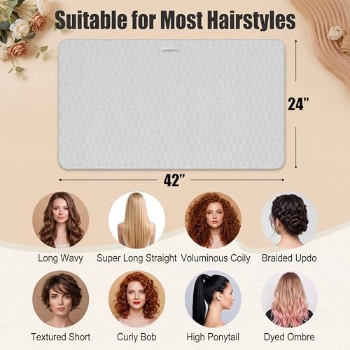 3 Pack Microfiber Hair Towels for Women 24 x 42 Inch Super Soft Absorbent & Quick Dry Towel Wrap for Long, Short, Curly, Thick Hair- Anti-frizz Turbans(Pink, Light Blue, Light Gray) - Image 2