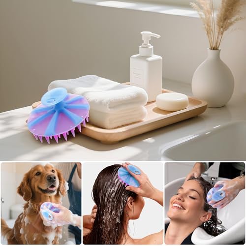 INNERNEED Silicone Scalp Scrubber for Hair Washing & Scalp Massage, Purple - Image 6
