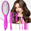 Wig Brush Comb Set, 6pcs Professional Styling Extension Brush Kit with Travel Size for Human and Synthetic Hair by Stylemate