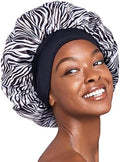 Red by Kiss Reversible Silky Satin Hair Cap Hair Bonnet with Wide Edge Double Wear Cap, X-Large (Zebra) by REDbyKISS