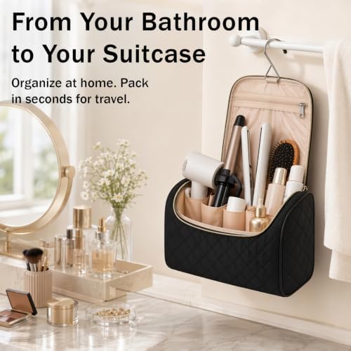 Hair Tool Travel Bag Set for Women | Heat Resistant Organizer for Curling Iron, Flat Iron & Hair Styling Tools with Silicone Heat Mat, Hanging Hook, Cord Organizer for Travel, Hotel & Home - Image 5