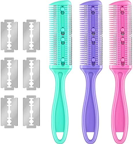 Maitys 3 Pcs Razor Combs for Hair Cutting with 10 Blades by Maitys