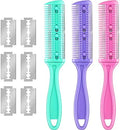 Maitys 3 Pcs Razor Combs for Hair Cutting with 10 Blades by Maitys