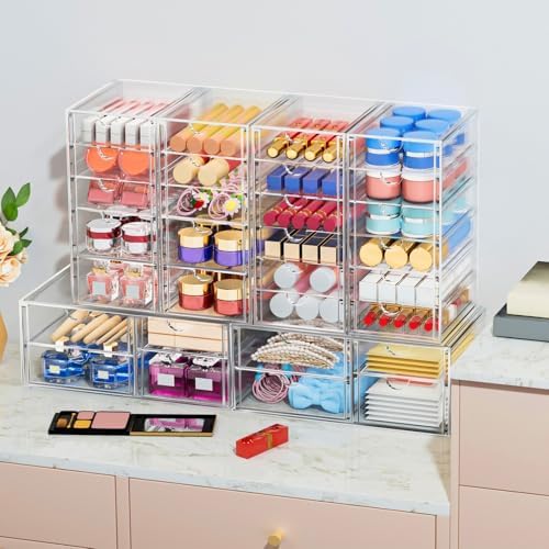 caktraie 30-Drawer Acrylic Storage & Makeup Organizer for Desk - Image 4