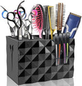NICEMOVIC Barber Scissors Holder Box, Barber Accessories Barber Supplies, Professional Salon Hairdressing Scissors Rack Holder Storage Organizer for Hairstyling Combs Clips Brushes (Black) by NICEMOVIC