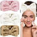 LAPOHI 3 Pack Microfiber Bowtie Headbands for Washing Face, Makeup, Yoga & Sports - Women & Girls by LAPOHI