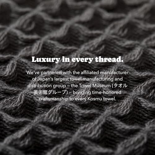 Luxury Organic Japanese Cotton Waffle Bath Towel | Thick, Absorbent, Quick Dry Bathroom Towels for Shower, Sauna, Onsen| Hotel & Spa Quality, Gift-Ready (Smoke Grey, Bath Sheet, 67" x 34") - Image 6