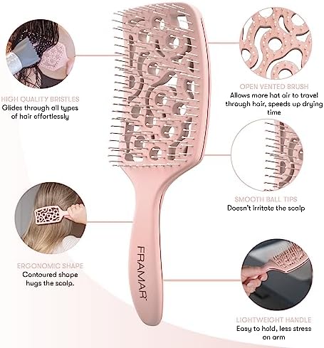 FRAMAR Professional Vented Hair Brush, Vent Brush For Blow Drying - Image 4