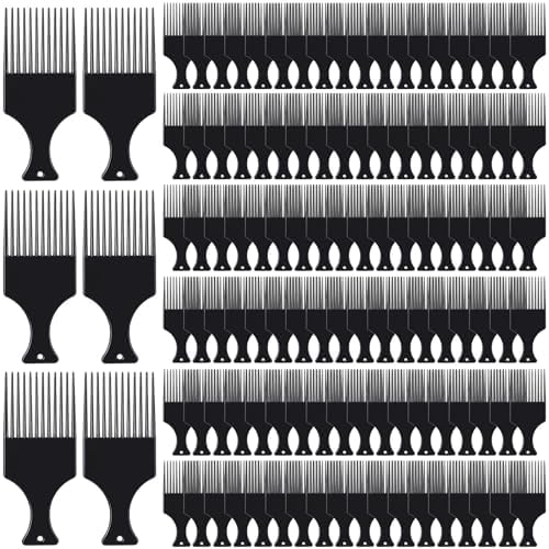 Zhehao 120 Pcs Hair Pick Bulk Afro Pick Comb Wide Tooth, Black by Zhehao