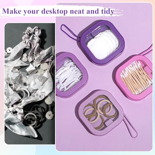 Kathfly 4 Pcs Hair Tie Organizer Travel, Stackable, Purple Range - Image 6