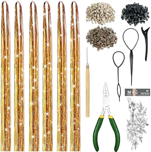 Hair Tinsel Kit With Tool Fairy Glitter Tinsel Hair Extensions for Girls by YUUYEEHAIR