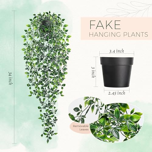Der Rose 34" Artificial Mandala Vine Hanging Plant for Bathroom Shelf Decor - Image 3