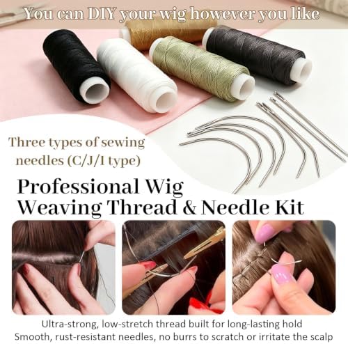 Hair Extension Tools Kit, 200 Silicone Lined Ring Beads, 1 Crochet Hook; 1 Threader, 1 3‑Hole Pliers, 1 Sewing Thread, 8 C/J/I Needles, 1 Storage Box×1–Size: 15cm×9cm - Image 5
