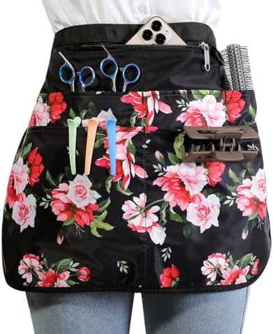 Waterproof and Bleach-proof Hair Stylist Apron with 7 Pockets for Men Women by Bafelia