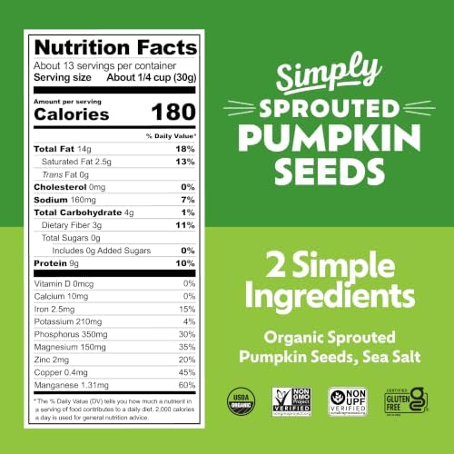 Go Raw Organic Sprouted Pumpkin Seeds - Sea Salted Pepita Snack - Image 2