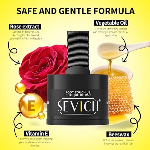 Sevich Hairline Powder, Gray Root Touch Up, Sweatproof, Dark Brown - Image 3