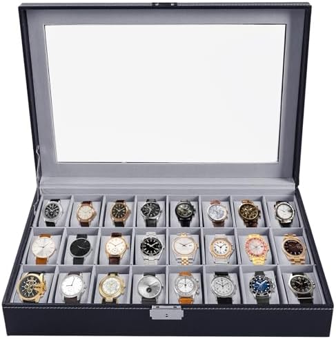 Watch Box 24 Slots Watch Case Grey by AMGSH