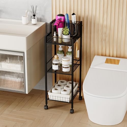 VITVITI Metal Hair Tool Organizer Shelf, Bathroom Storage Shelf Cart, Black - Image 3
