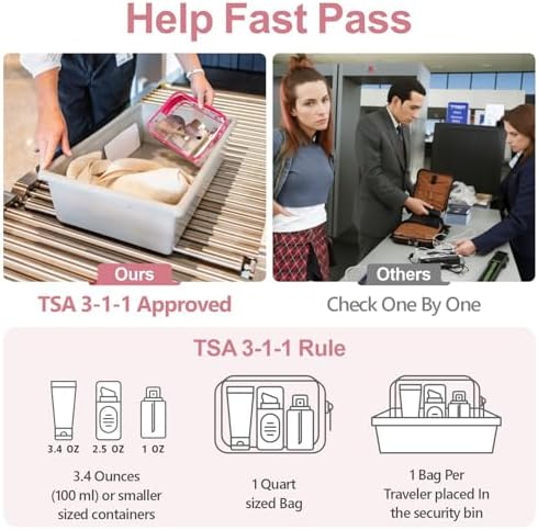 PACKISM TSA Approved Toiletry Bag - Clear Makeup Bag Travel, Fuchsia Pink - Image 6