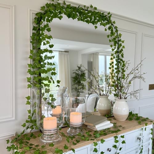 CQURE 36 Pack 252Ft Artificial Ivy Garland, Green Silk Leaves, 1.5-1.8 Inch Diameter, 7 FT Long Vines, 80 Leaves Each, Decor for Weddings, Home, Garden - Image 4