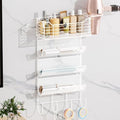 4 Tier Hair Tool Organizer Wall Mount, curling iron holder Basket, White by VITVITI
