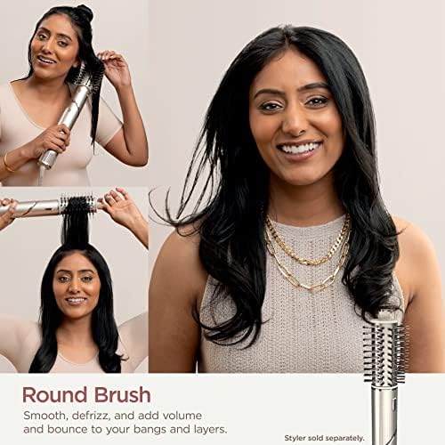 Shark FlexStyle Round Hot Air Brush Attachment for Blow Dryers, Hair Styling Tool for Straight, Wavy, Curly, and Coily Hair, Stone - Image 5