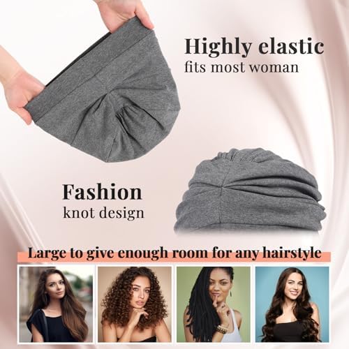 JenPen 4 Pcs Silk Satin Sleeping Bonnet for Women Color - Image 5