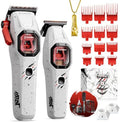 SUPRENT FANGS Professional Barber Clippers - High-Performance 13,000 RPM Vector Motor Hair Clipper Barber Trimmer Set, Professional Haircutting Kit with AI Speed Control, Patented U-Teeth Blade(WHITE) by SUPRENT