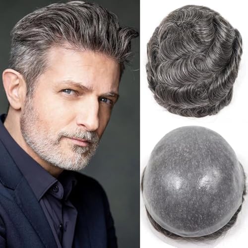 blazingfire 0.06mm V-Loop Thin Skin Toupee for Men Human Hair System #240 by ENTRANCEDSTYLES