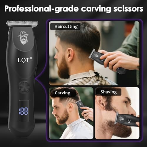 Professional Hair Clippers for Men - Cordless & Corded Dual Mode, 2-Speed & LCD Display, Complete Barber Kit, Scissors, Guide Combs, Rechargeable Beard/Hair Trimmer for Home & Professional Use - Image 4